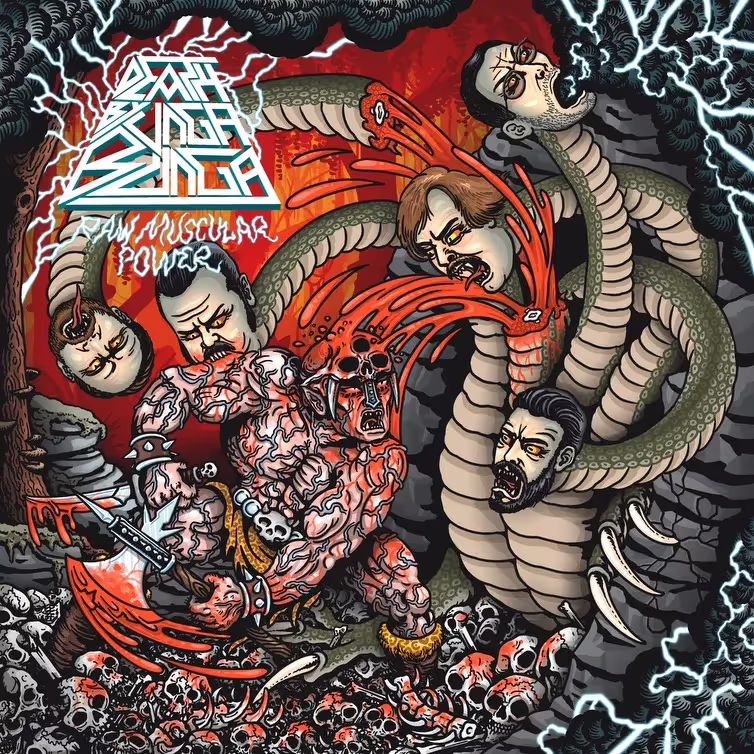 Death By Unga Bunga, обложка на албума 'Raw Muscular Power'