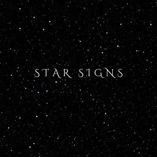 Liv Hanna, 'star signs' single cover art: night sky with stars and single title