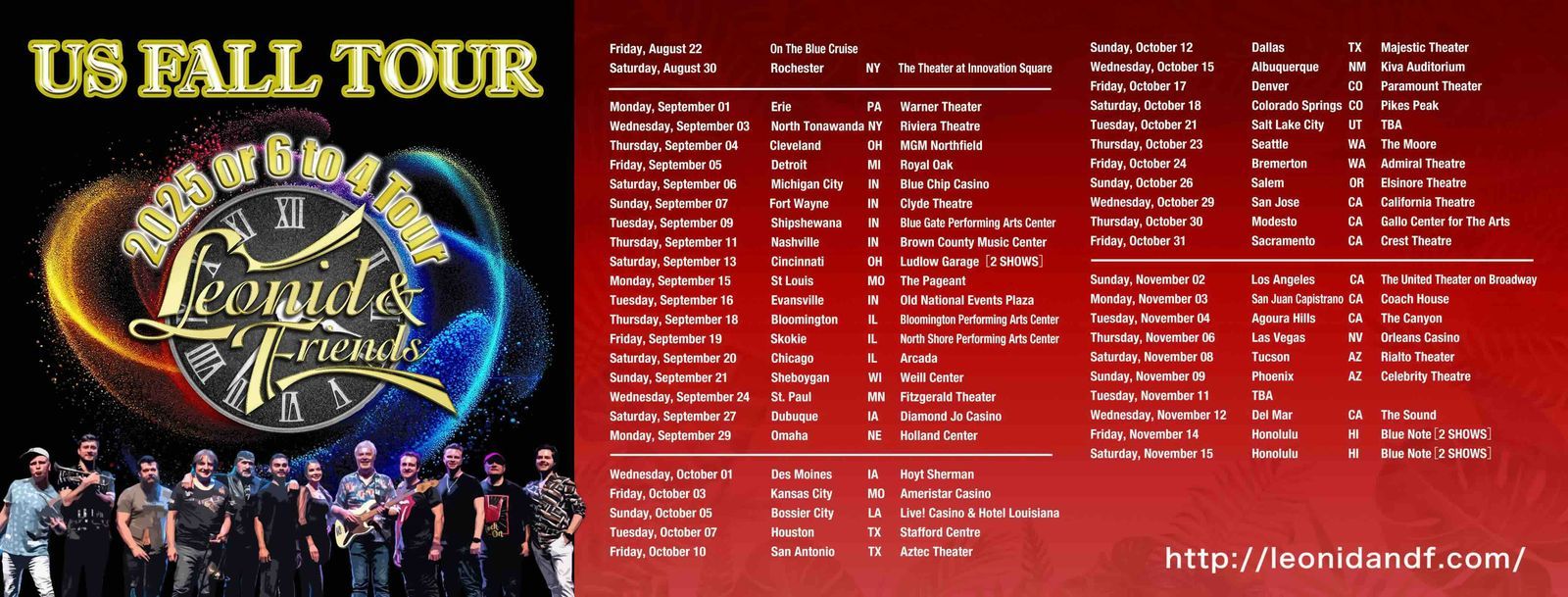 Leonid & Friends, '2025 or 6 to 4 Tour', Official Poster