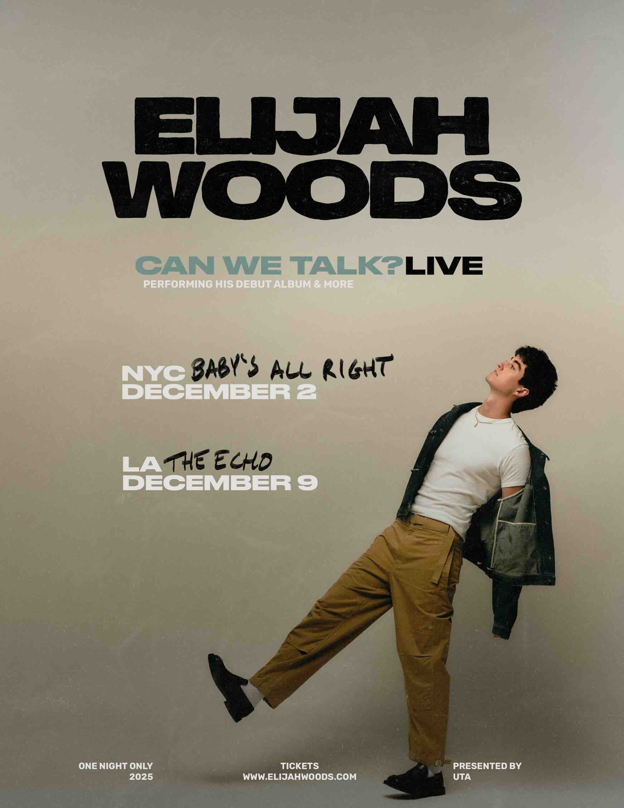 elijah woods, Can We Talk? Live, poster ufficiale