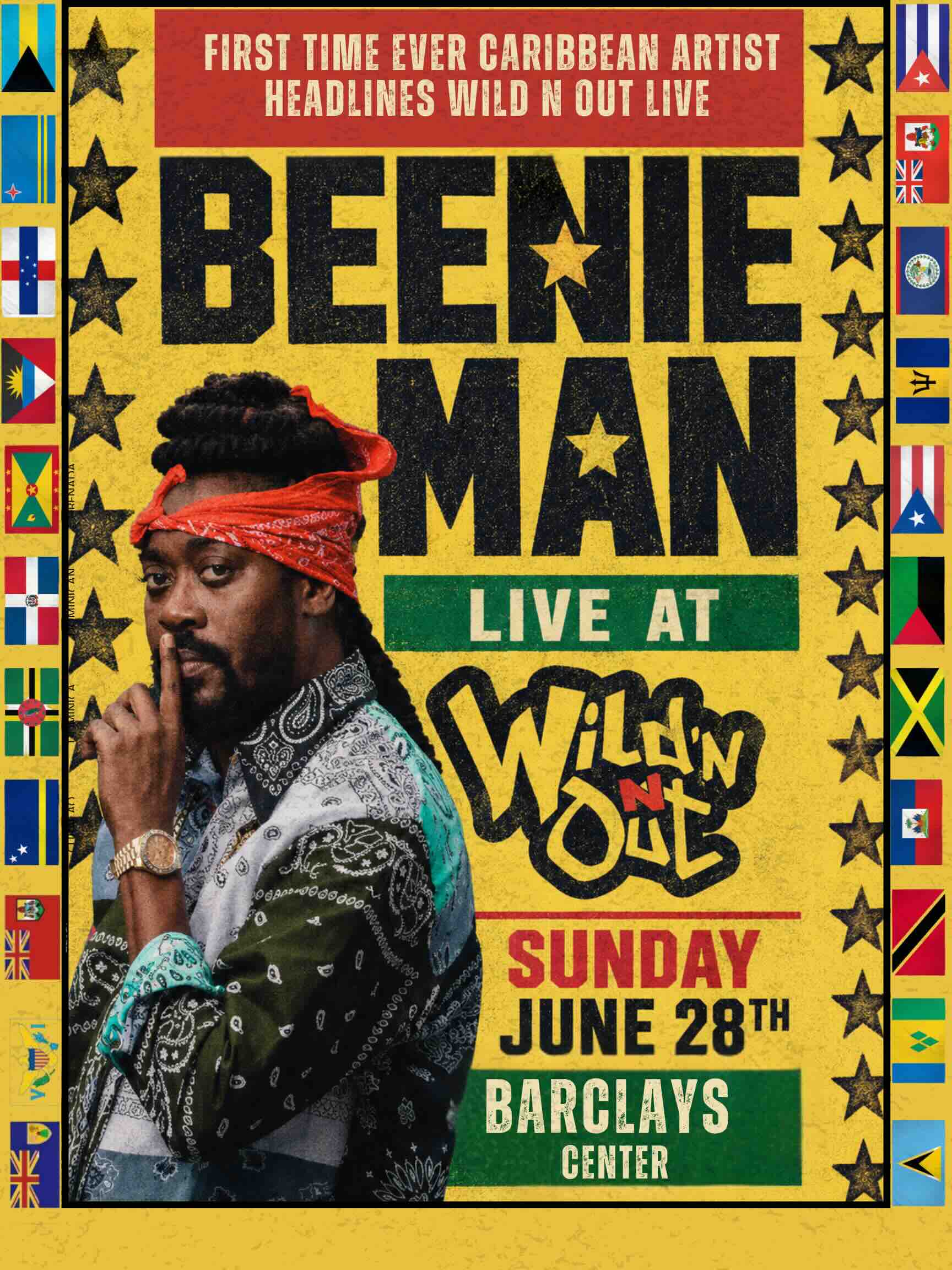 Beenie Man live at Wild 'N Out, Official poster