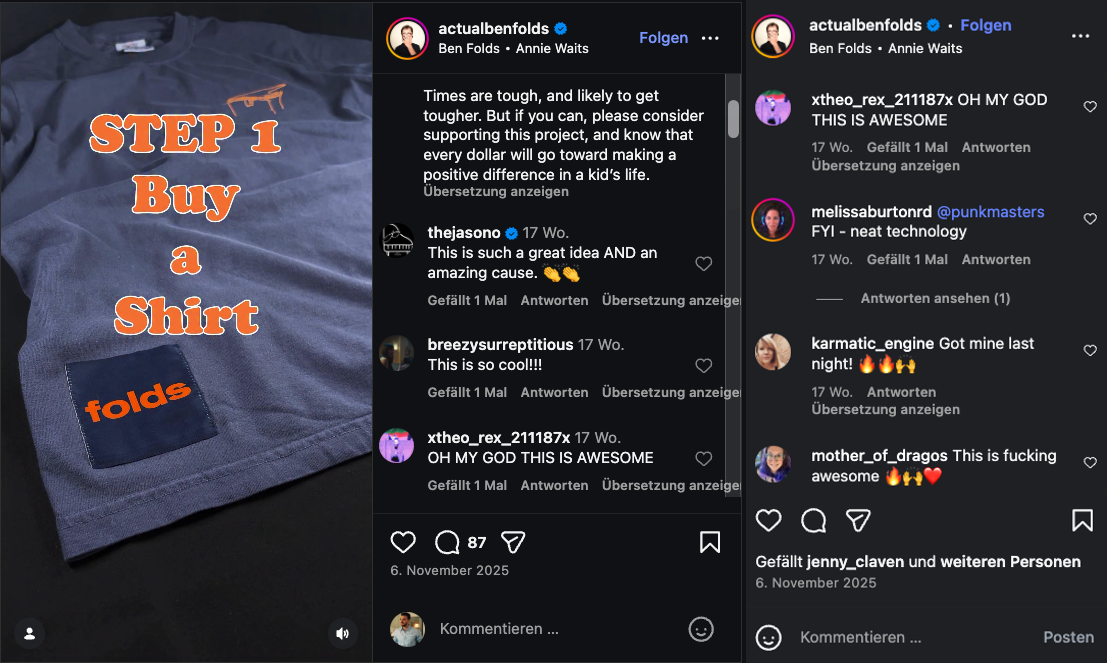 Ben Folds NFC T-shirt and fans reactions